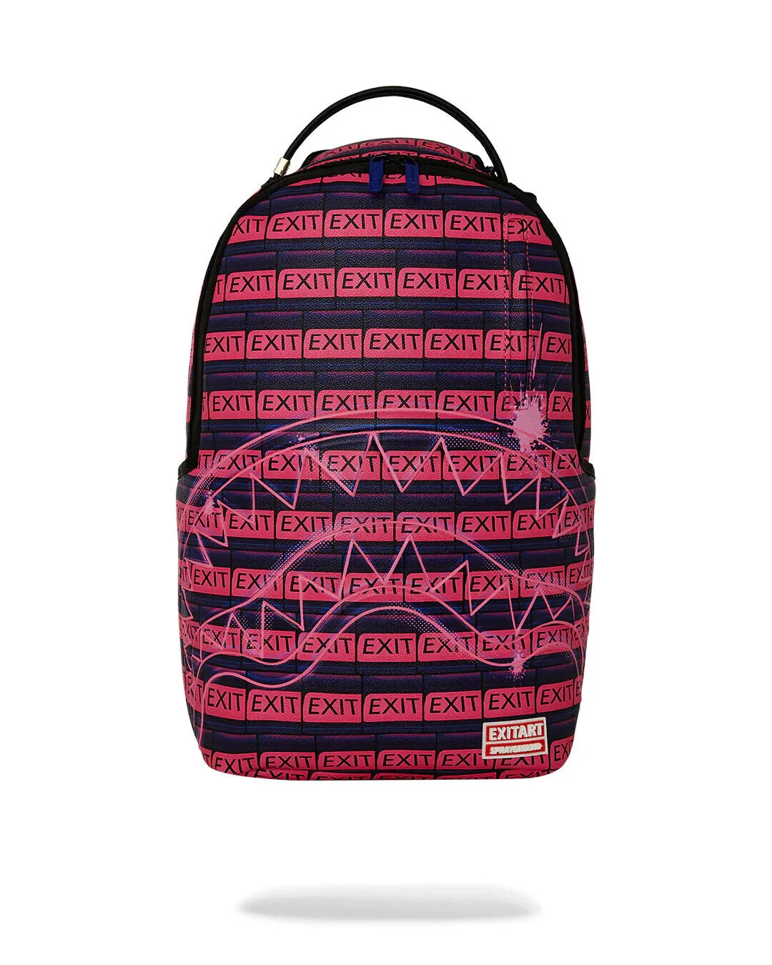 Sprayground Exit Pink Backpack Pink Striped Faux Leather Adjustable Strap SPP19 | Shop Simon