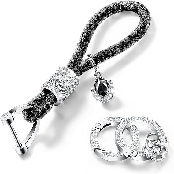 Crystal Bling Car Keychain for Women Glitter Rhinestone Keychain Ring Strap Keychain Accessories ... | Amazon (US)