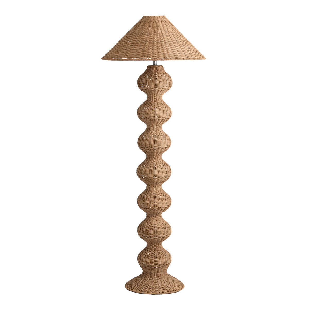 Cierra Natural Woven Rattan Wavy Geo Empire Shade Floor Lamp by World Market | World Market