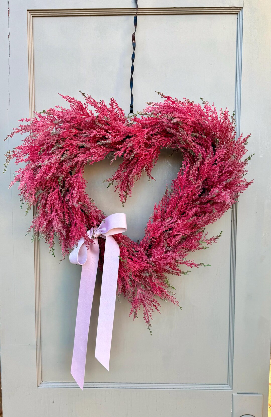 Red Valentines Day Wreath, Pink Heart Wreath, Red Pampas Grass Wreath, Valentines Decor, Valentin... | Etsy (US)