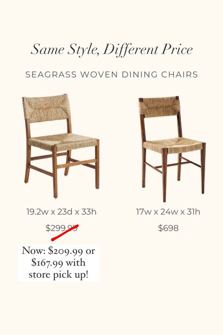 Serena and Lily inspired dining chairs, look for less, woven dining chairs, seagrass dining chairs 

#LTKSaleAlert #LTKHome