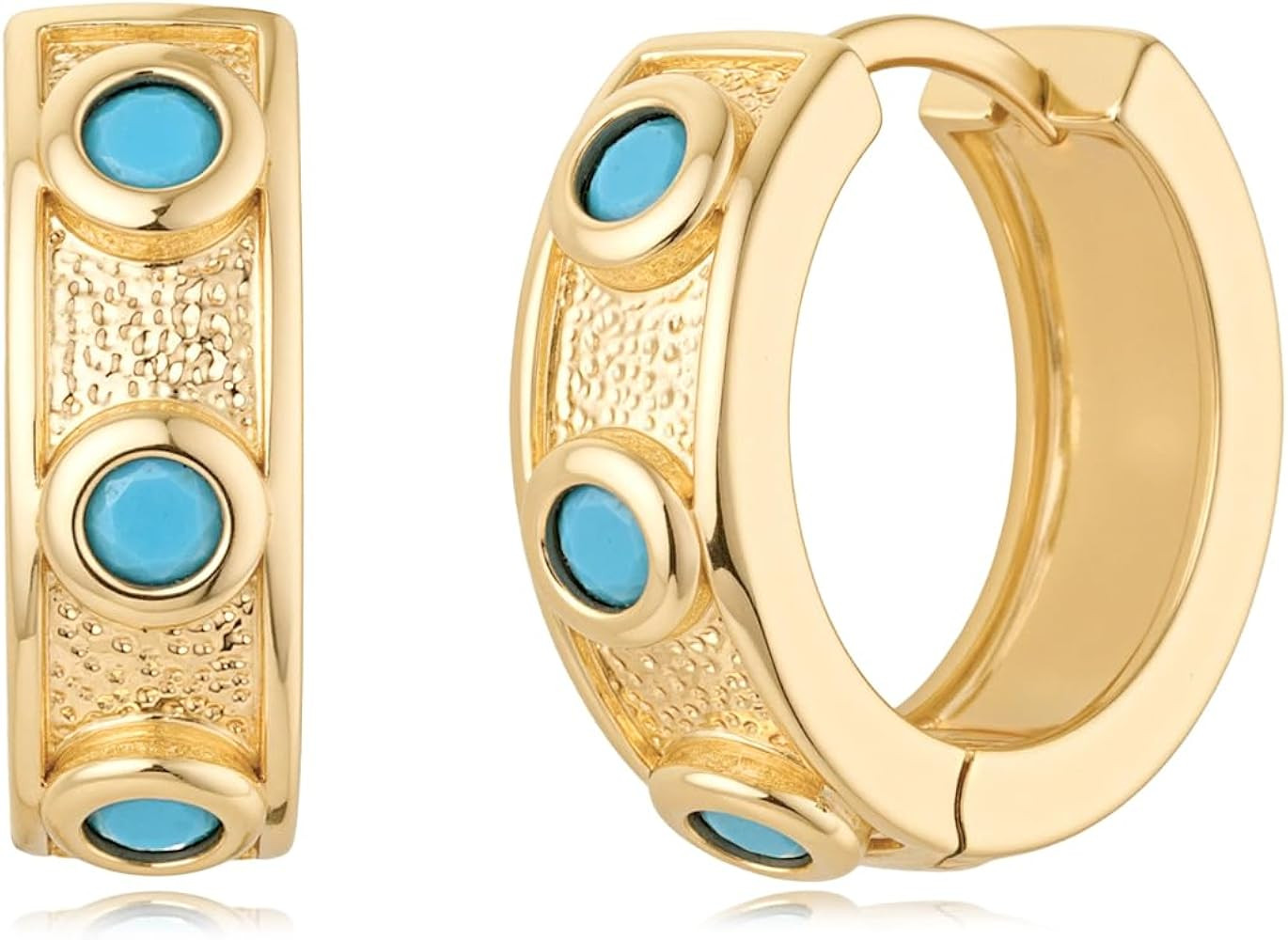 MYEARS Women Gold Earrings Huggie Hoop Cubic Zirconia 14K Gold Plated Small Simple Hypoallergenic... | Amazon (US)