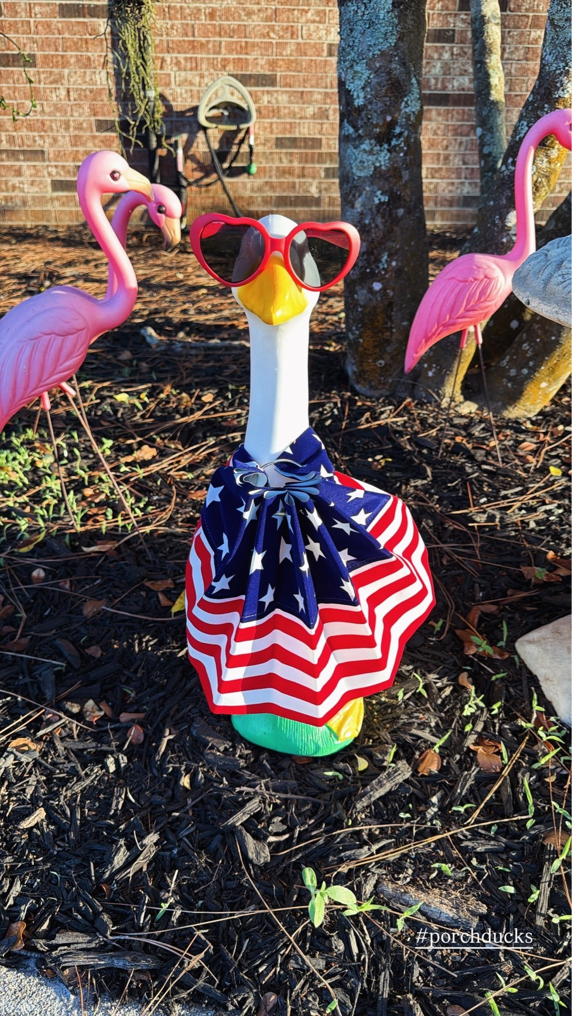 Mainstays 19.6" Garden Decor Goose Garden Statues, Weatherproof

Outfit- 
I used Stars and Stripes Bunting Decoration, Red/White/Blue, 18" x 9", Patriotic by Way To Celebrate

Sunglasses- dollar tree

#LTKHome #LTKSeasonal #LTKmomlife