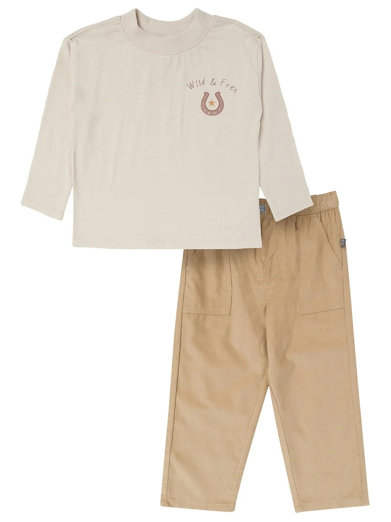 Modern Moments by Gerber Toddler Boy Graphic Tee and Pant Outfit Set, Sizes 12M-5T - Walmart.com | Walmart (US)