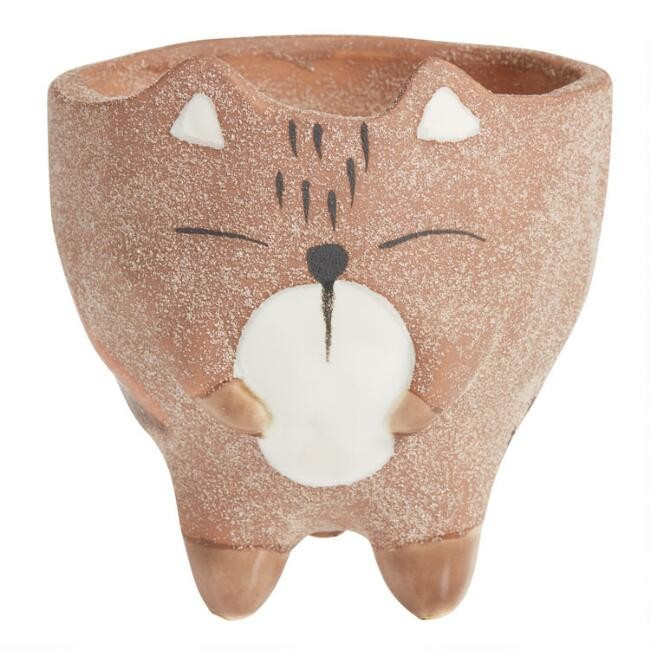 Brown Fox Ceramic Planter | World Market