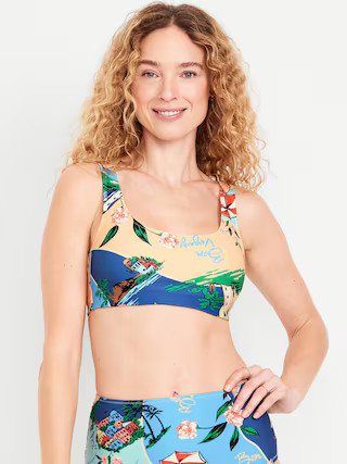 Matte Scoop-Neck Bikini Swim Top | Old Navy (US)