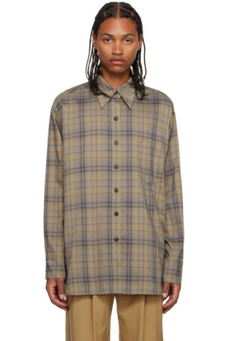 Beige Check Shirt | SSENSE