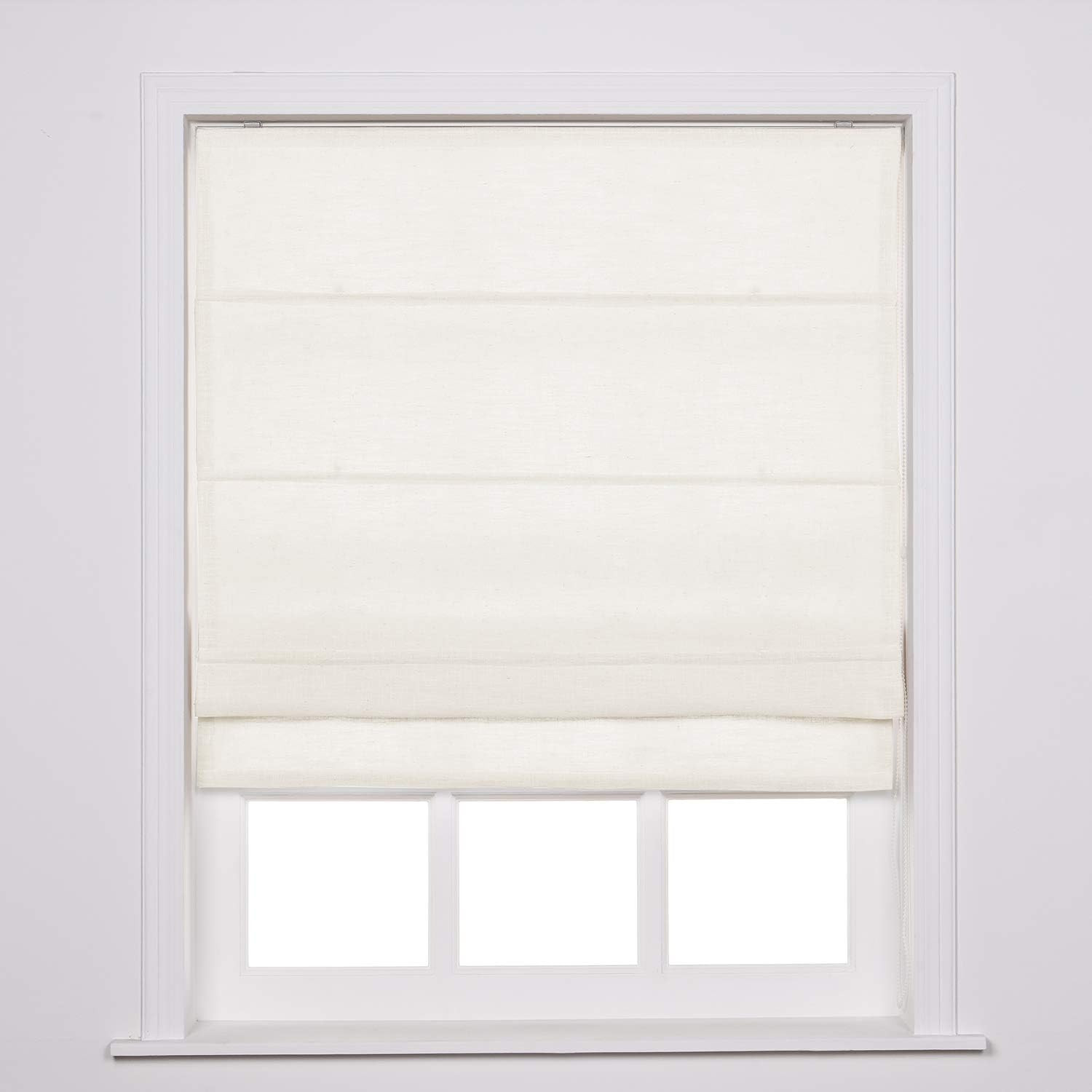 TWOPAGES Customized Roman Shade, Faux Linen Roman Shade with Loop Control, Kitchen Window Door Ro... | Amazon (US)