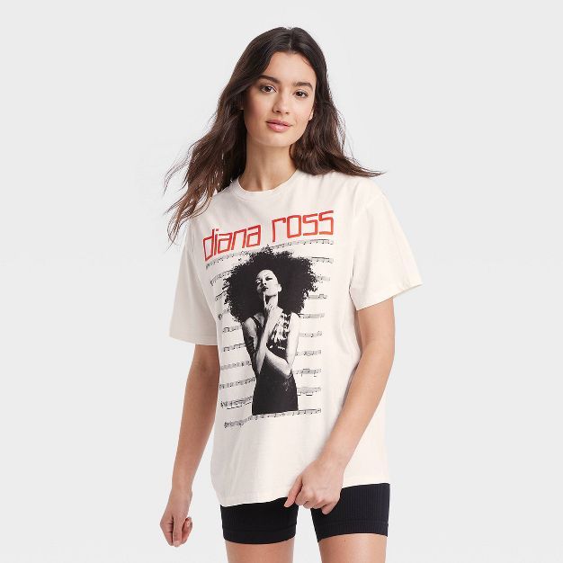Women's Diana Ross Oversized Lounge T-Shirt Cream | Target
