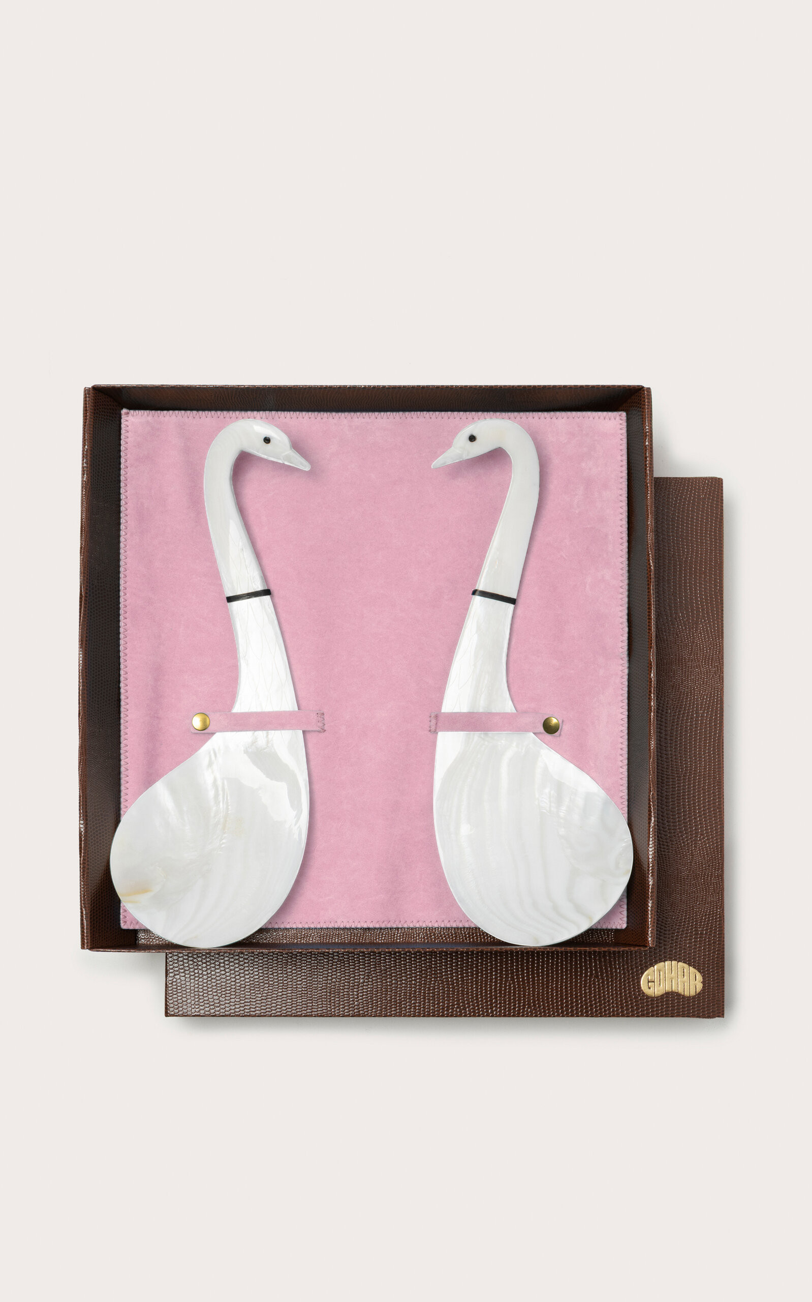Set-of-Two Swan Mother-of-Pearl Serving Spoons | Moda Operandi (Global)