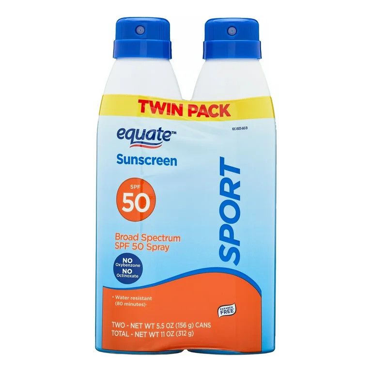 Equate Sport Broad Spectrum Sunscreen, SPF 50, Twin Pack | Walmart (US)