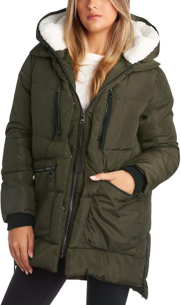 Steve Madden Womens Winter Coats - Midlength Parka Jackets for Women Insulated Quilted Puffer Jac... | Amazon (US)
