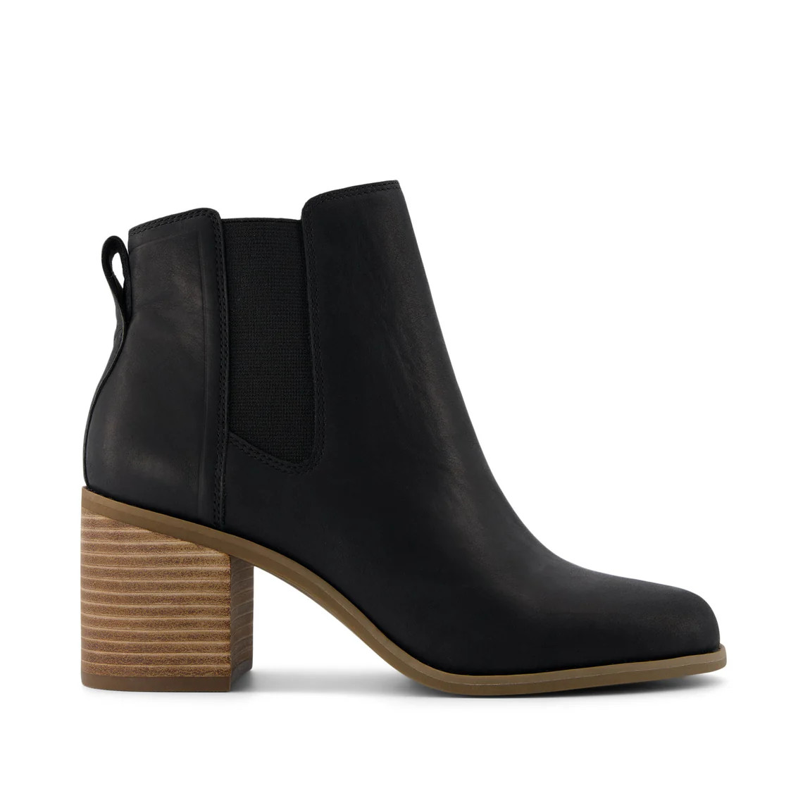 Evelyn Chelsea Black Leather Boot | Toms EMEA