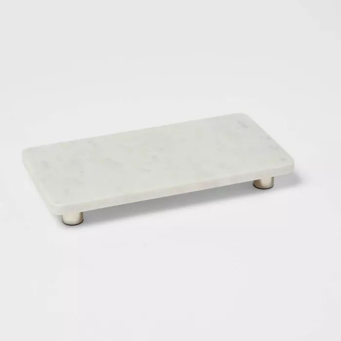 12&#34; x 6&#34; Marble Serving Stand White - Threshold&#8482; | Target