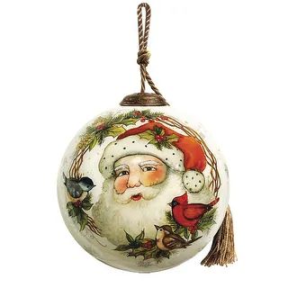 Inner Beauty Forest Santa Hand Painted Glass Ornament - N/A | Bed Bath & Beyond