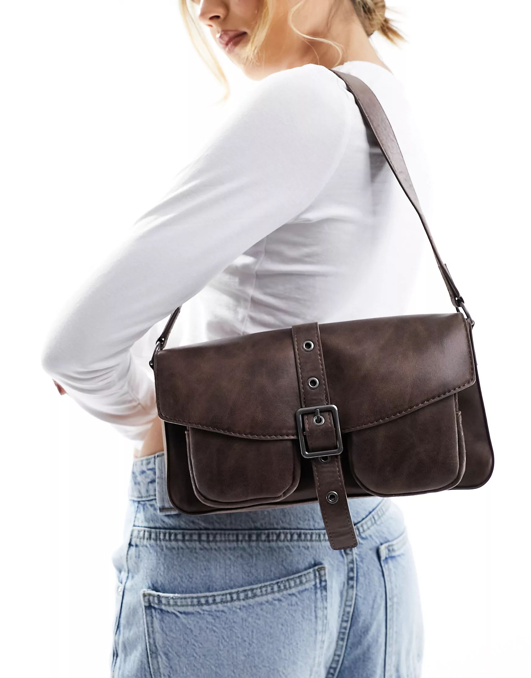 Pull&Bear shoulder bag in vintage brown | ASOS | ASOS (Global)