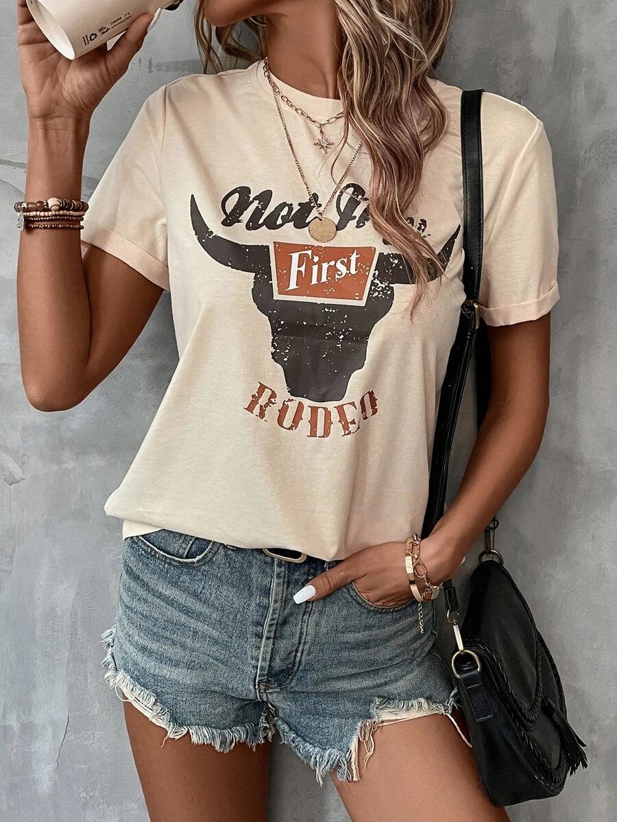 EMERY ROSE Letter Graphic Tee | SHEIN