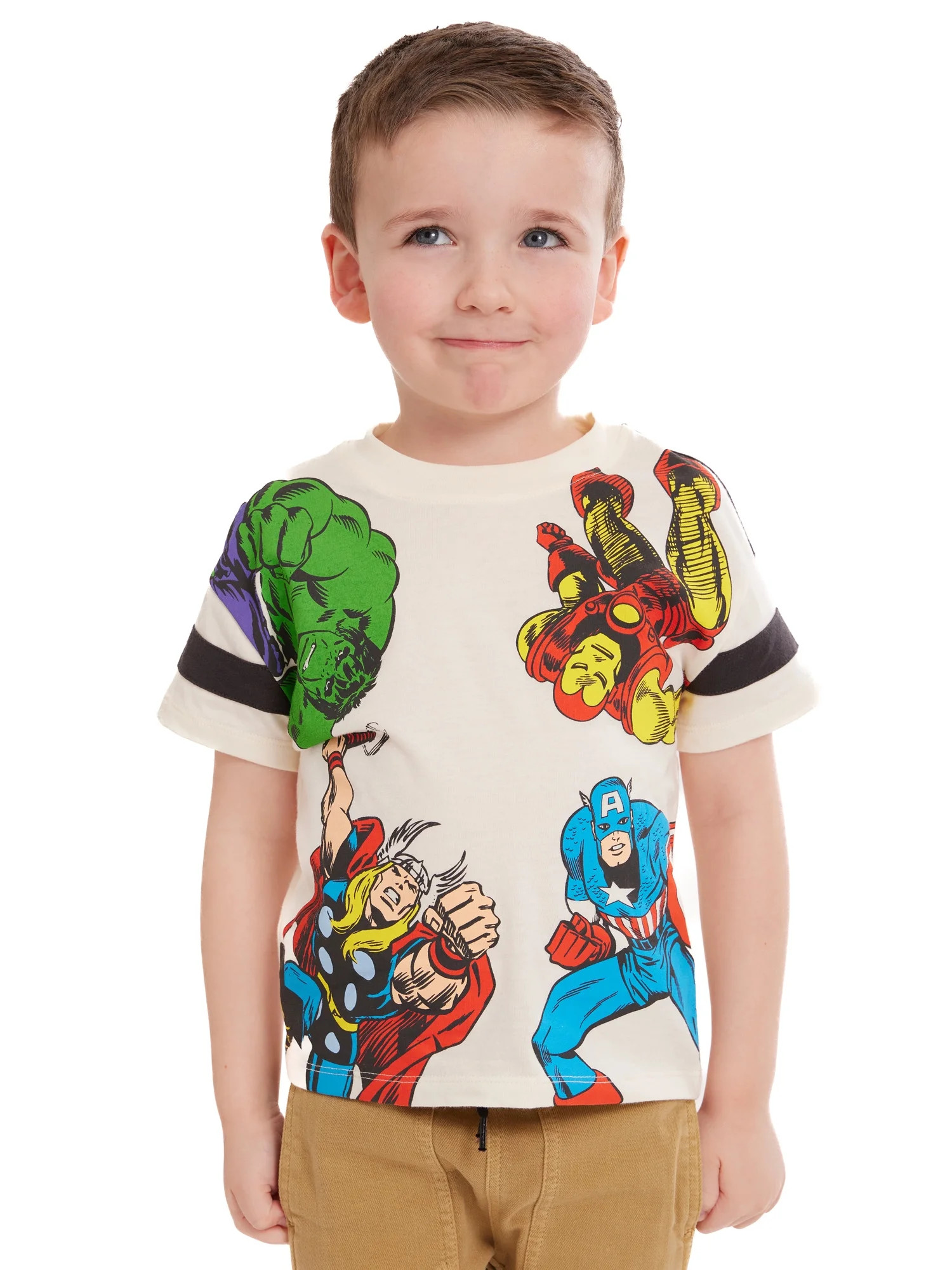 Marvel Toddler Boys Avengers Short Sleeve Crewneck T-Shirt, Sizes 12M-5T | Walmart (US)