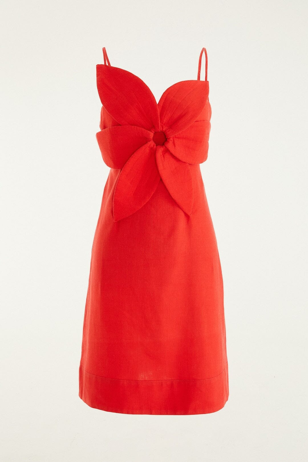 Red 3d Flower Lenzing\ufffd Ecovero\ufffd Euroflax\ufffd Mini Dress | FARM Rio | FarmRio (US)