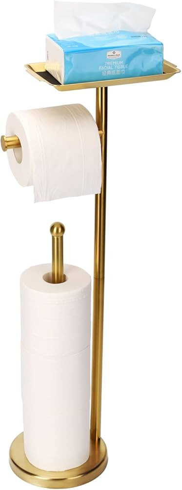 Toilet Paper Holder Stand for Bathroom Floor Freestanding Toilet Roll Dispenser Storages 4 Reserv... | Amazon (US)