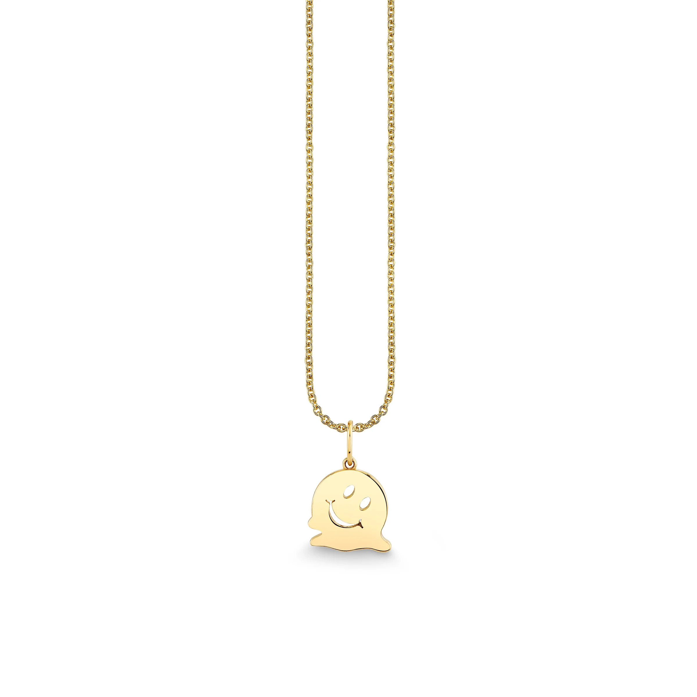 Pure Gold Small Melting Happy Face Charm | Sydney Evan