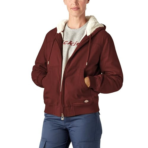 Women's Fleece Lined Duck Canvas Jacket, RINSED FIRED BRICK, M | Amazon (US)