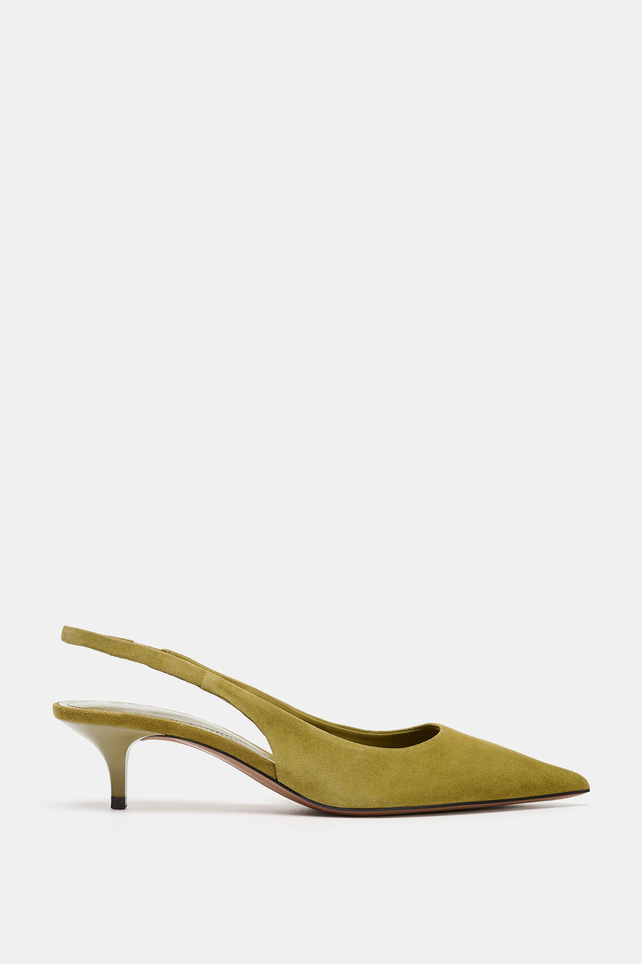 SUEDE KITTEN HEEL SLINGBACK SHOES | Zara DE