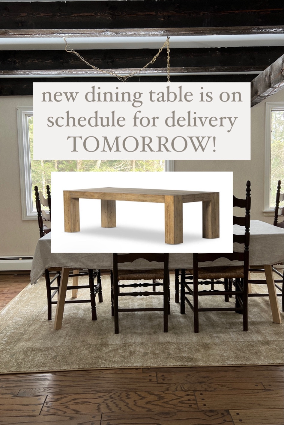 Our new dining table should be here tomorrow! 

#LTKHome
