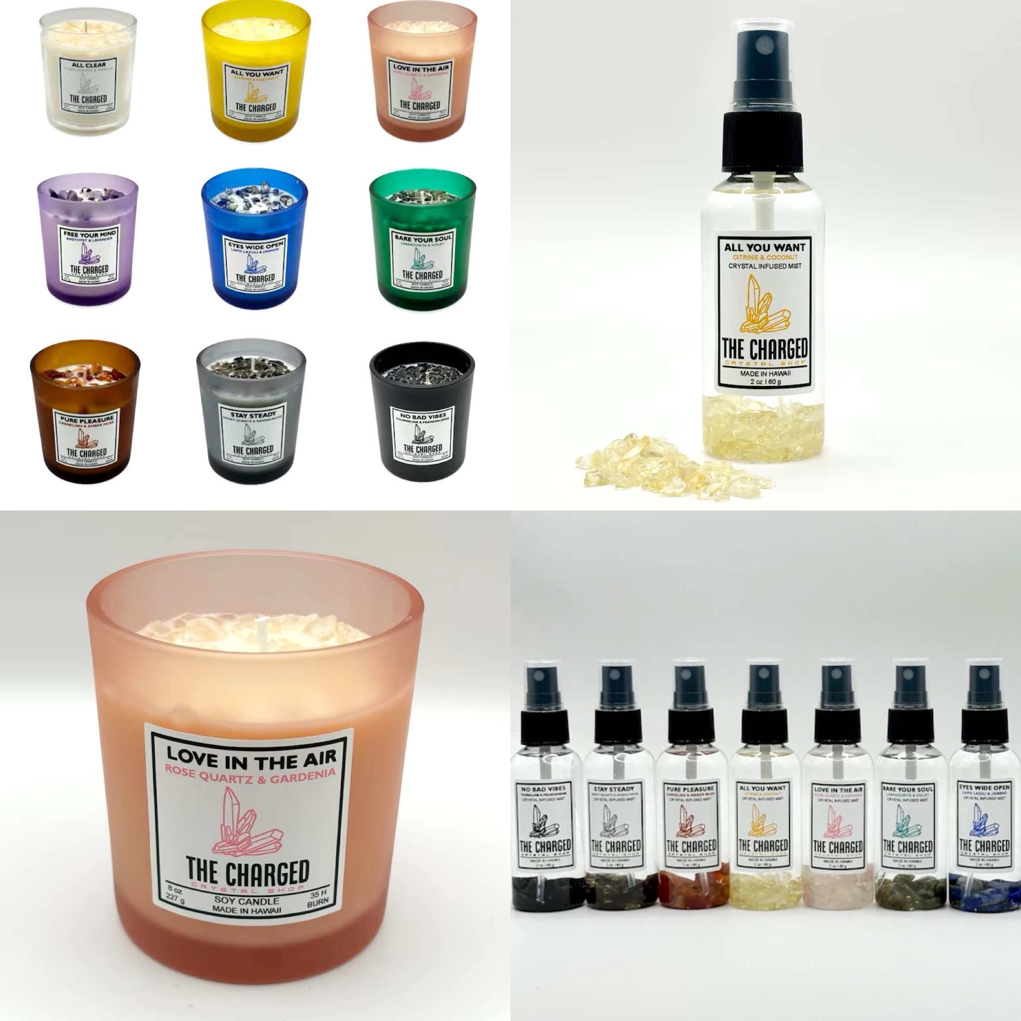 Crystal infused candles and body mists to help change the way you feel and charge your intentions✨ Hand made in Hawaii, 100% natural and smell divine😮‍💨 Plus the infused body mists are travel friendly ✈️

#LTKbeauty #LTKfindsunder50 #LTKhome