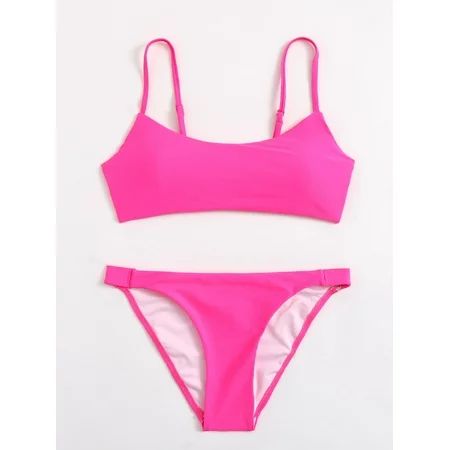 Pink Casual Women s Neon Pink Bikini Swimsuit XL(12) Y22013D-1 | Walmart (US)