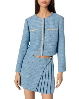 Maje Short Sequin Embellished Tweed Jacket  | Bloomingdale's Women | Bloomingdale's (US)