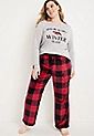 Holiday Graphic Tee And Wide Leg Pajama Set | Maurices