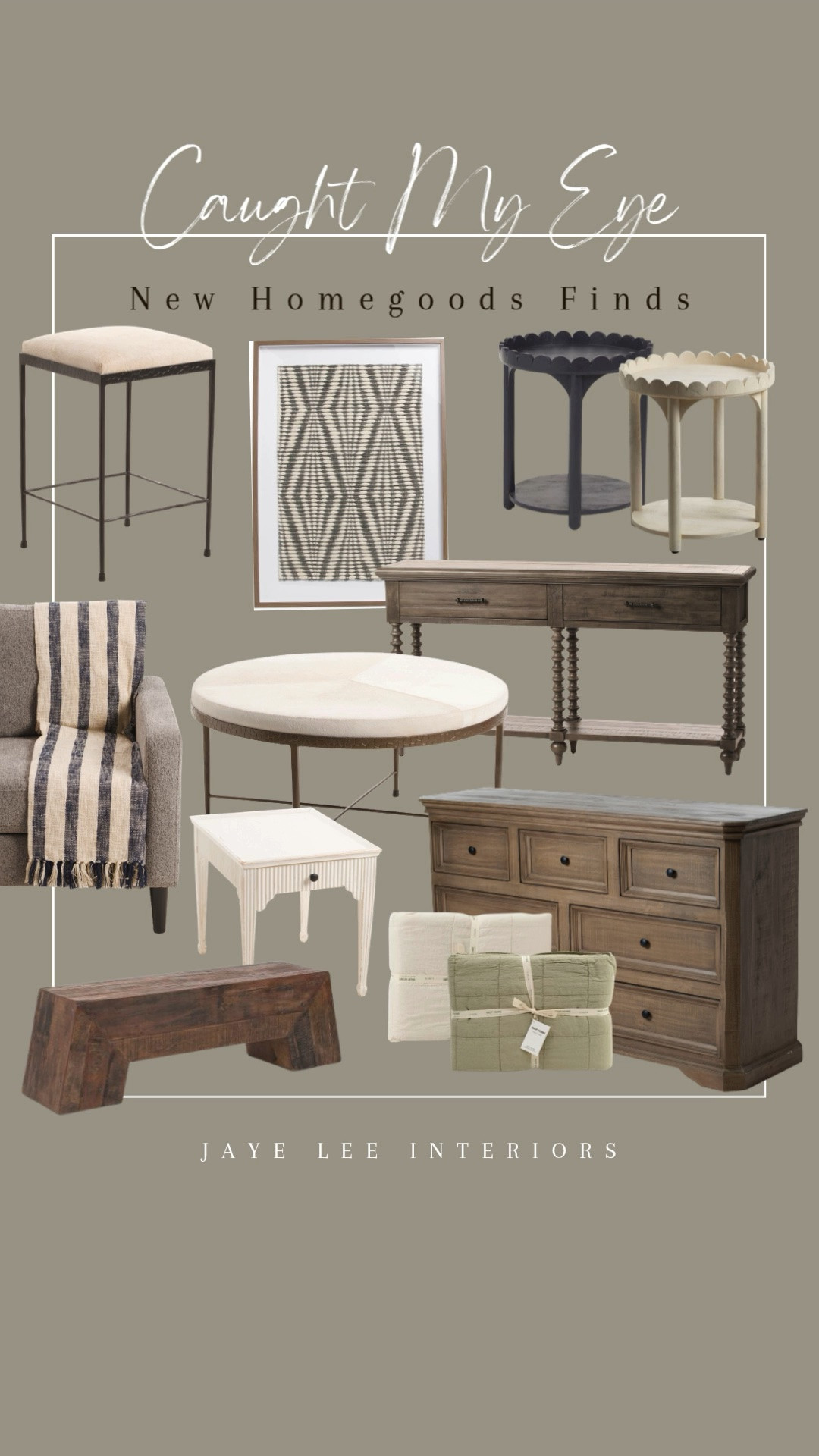 Lots of Fab Finds at Homegoods This Week! Looks from some of my favorite furniture brands, like Classic Home, Four Hands, Moe's, Loloi Rugs, Ralph Lauren, etc. Unique lighting, beside tables, guestroom accessories, affordable art, nightstands, bar stools, counter stools, scalloped end tables, console tables, coffee tables, ceramic pottery, wicker and rattan serving pieces, area rugs and plenty of fabulous throw pillows, blankets and accessories! #jleeinteriors 

#LTKSaleAlert#LTKHome