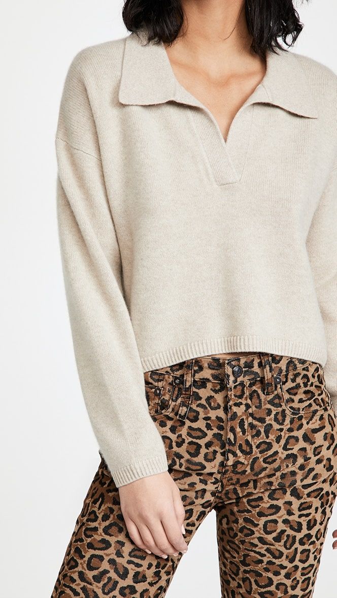 V Neck Cashmere Polo Sweater | Shopbop