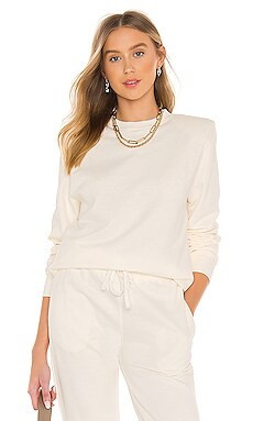 Parentezi Removable Shoulder Pad Sweatshirt in White from Revolve.com | Revolve Clothing (Global)