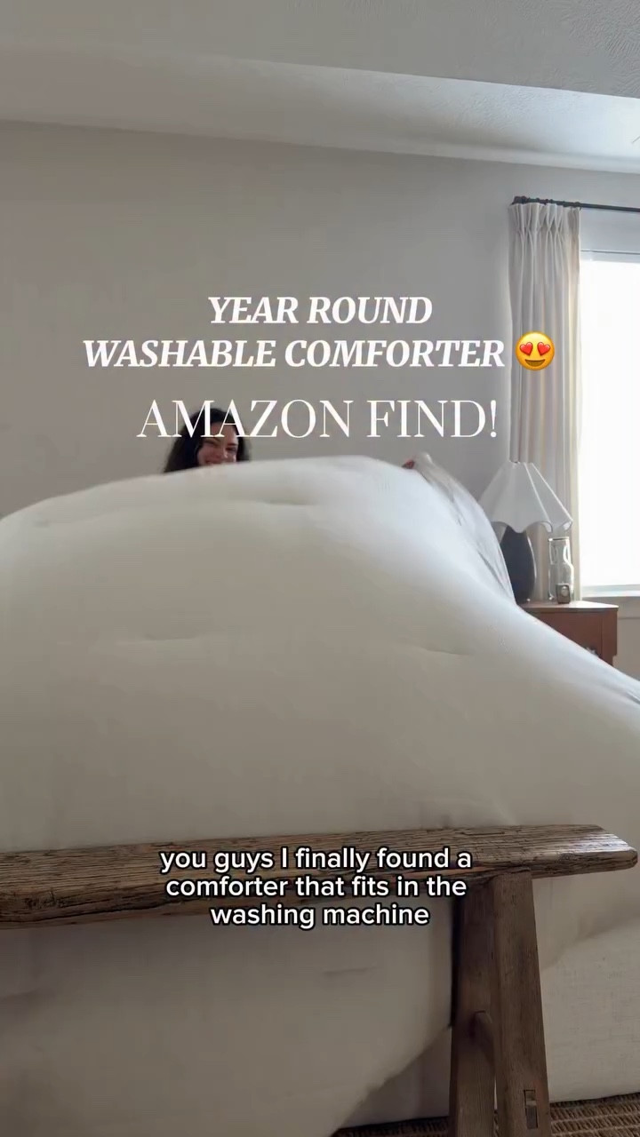 Comment “CLOUD” the snag the best year round comforter that FITS easily in the wash!! Love these for every room in the house the best light weight breathable comforter! 🥰 Comes in SO many colors and sizes even great for the kids rooms!!! Must have easy to clean Amazon comforter!!! #bedding #amazonbedding