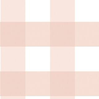 Amos Light Pink Gingham Strippable Roll (Covers 56.4 sq. ft.) | The Home Depot