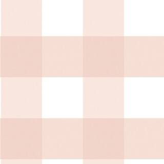 Amos Light Pink Gingham Strippable Roll (Covers 56.4 sq. ft.) | The Home Depot