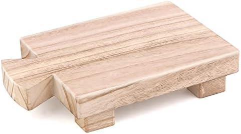 Iuuidu Wood Pedestal Stand Riser, Wood Tray for Decor, Raw Wooden Stand Riser for Bathroom Home K... | Amazon (US)