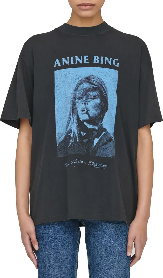 ANINE BING Ashton Oversize Organic Cotton Graphic Tee | Nordstrom | Nordstrom