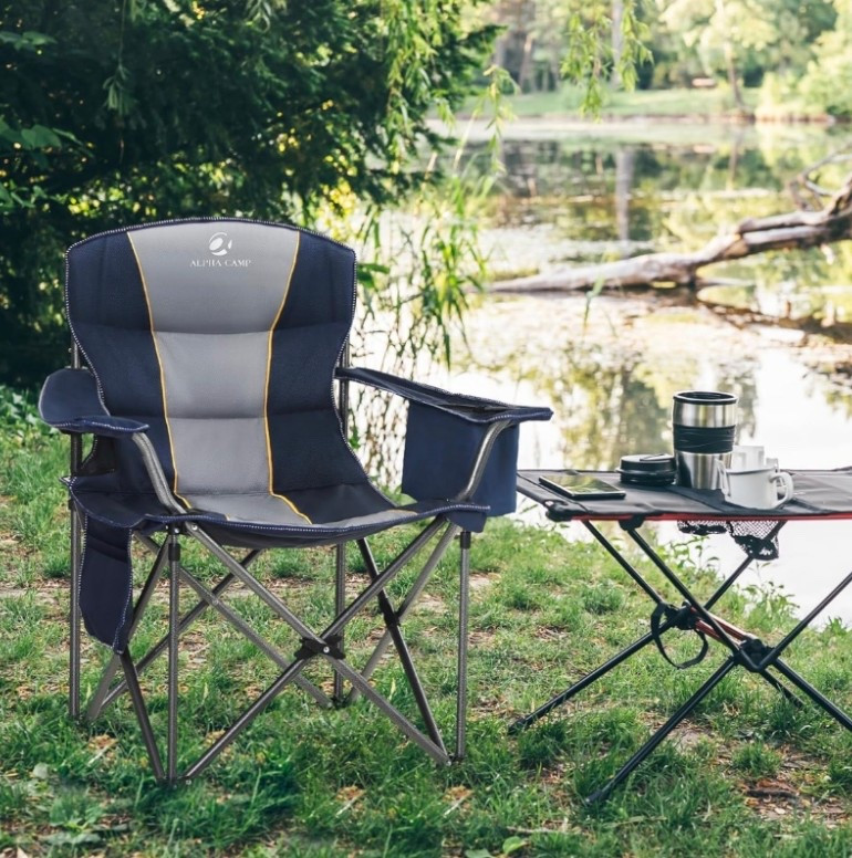 Mountain mornings and lake day comfort start here. 🌲⛰️ These oversized folding chairs are perfect for fishing trips, camping weekends, dock days, bonfires, and watching the sun drop behind the pines. Padded, sturdy, and made for relaxing, they feature cup holders, storage, and a built-in cooler bag so everything you need stays close by. The kind of chairs you’ll bring to every outdoor adventure. 

Shop now and settle into the good moments. 🐟🚤

#LTKActive #LTKSwim #LTKSeasonal