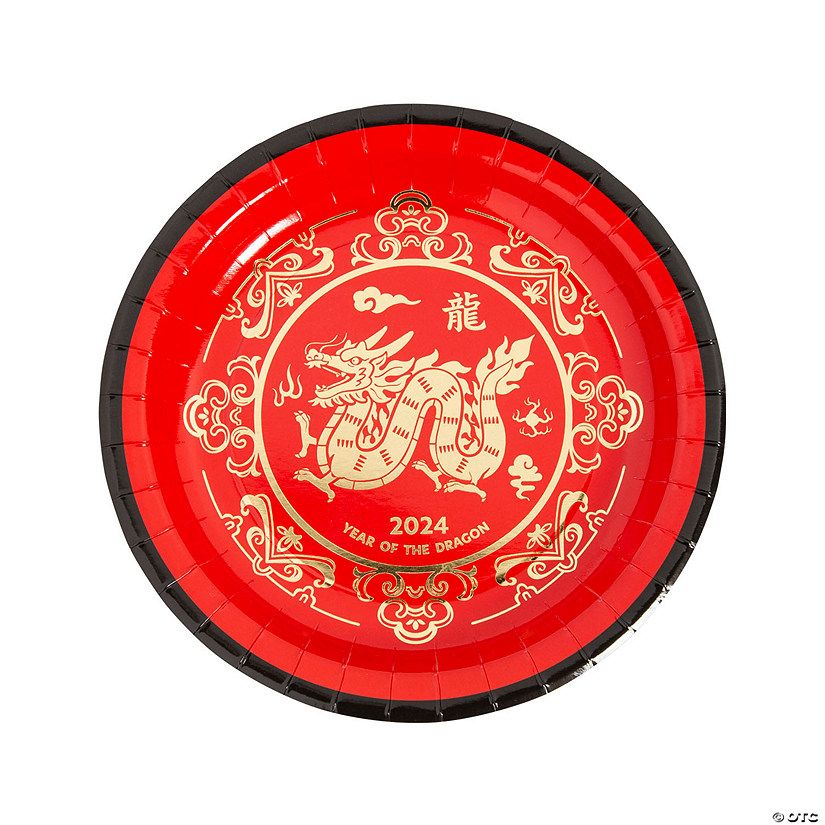 Lunar New Year of the Dragon Paper Dinner Plates - 8 Ct. | Oriental Trading Company