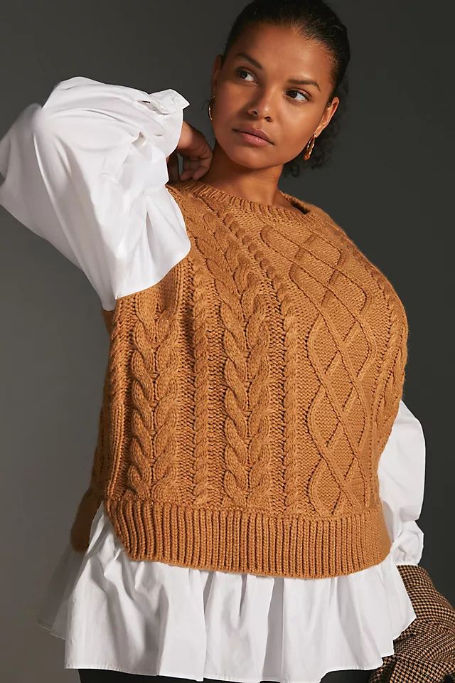 By Anthropologie Sweater Vest & Blouse Layered Top | Anthropologie (US)