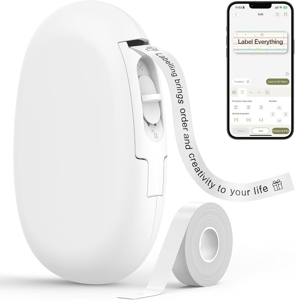 SUPVAN E10 Mini Bluetooth Label Maker Machine with Tape, Continuous Waterproof Label, Versatile A... | Amazon (CA)