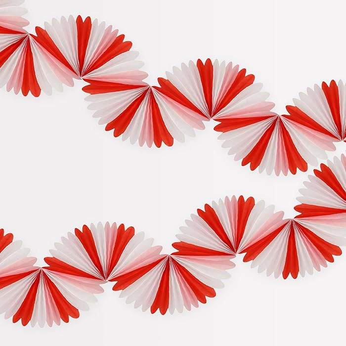 Meri Meri Honeycomb Candy Cane Stripe Christmas Garland (Pack of 1), 3D Paper Christmas Party Dec... | Amazon (US)
