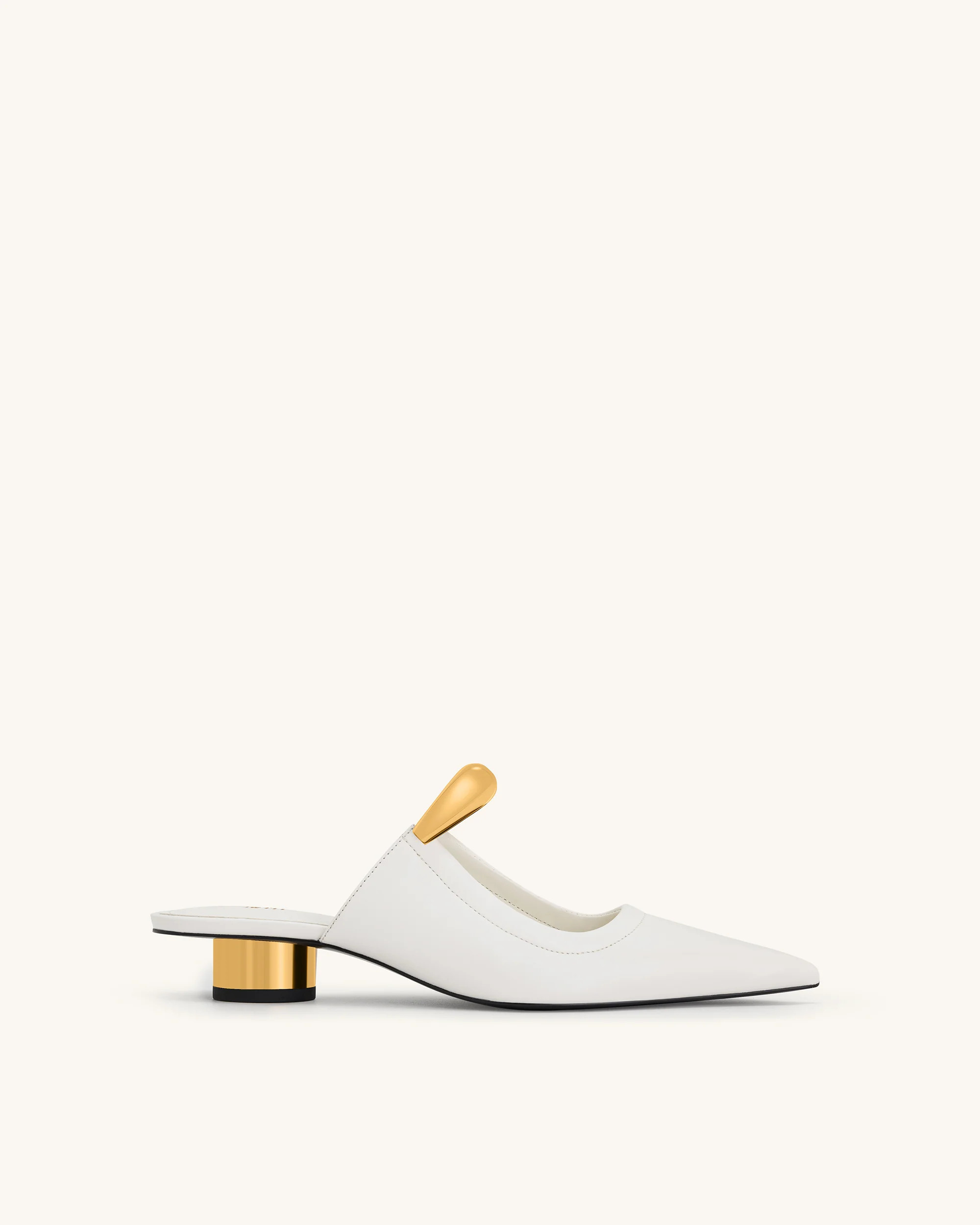 Helena Pierced Mules - White | JW PEI US