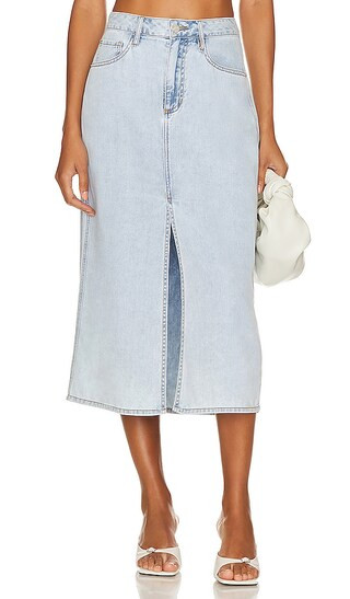 Denim Midiskirt in Light Wash | Revolve Clothing (Global)