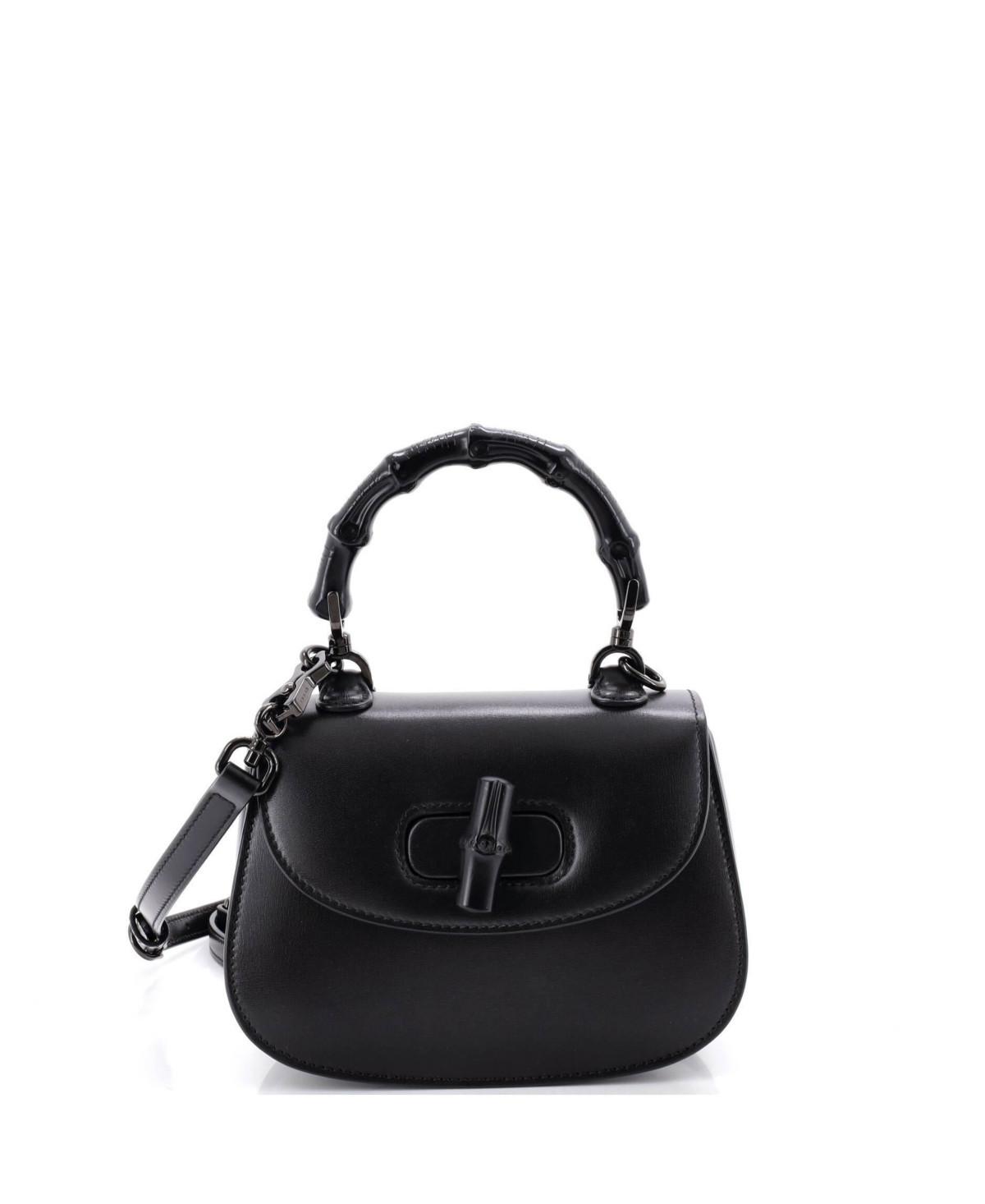Pre-Owned Gucci Mini Bamboo 1947 Top Handle Bag Leather - Black | Macy's