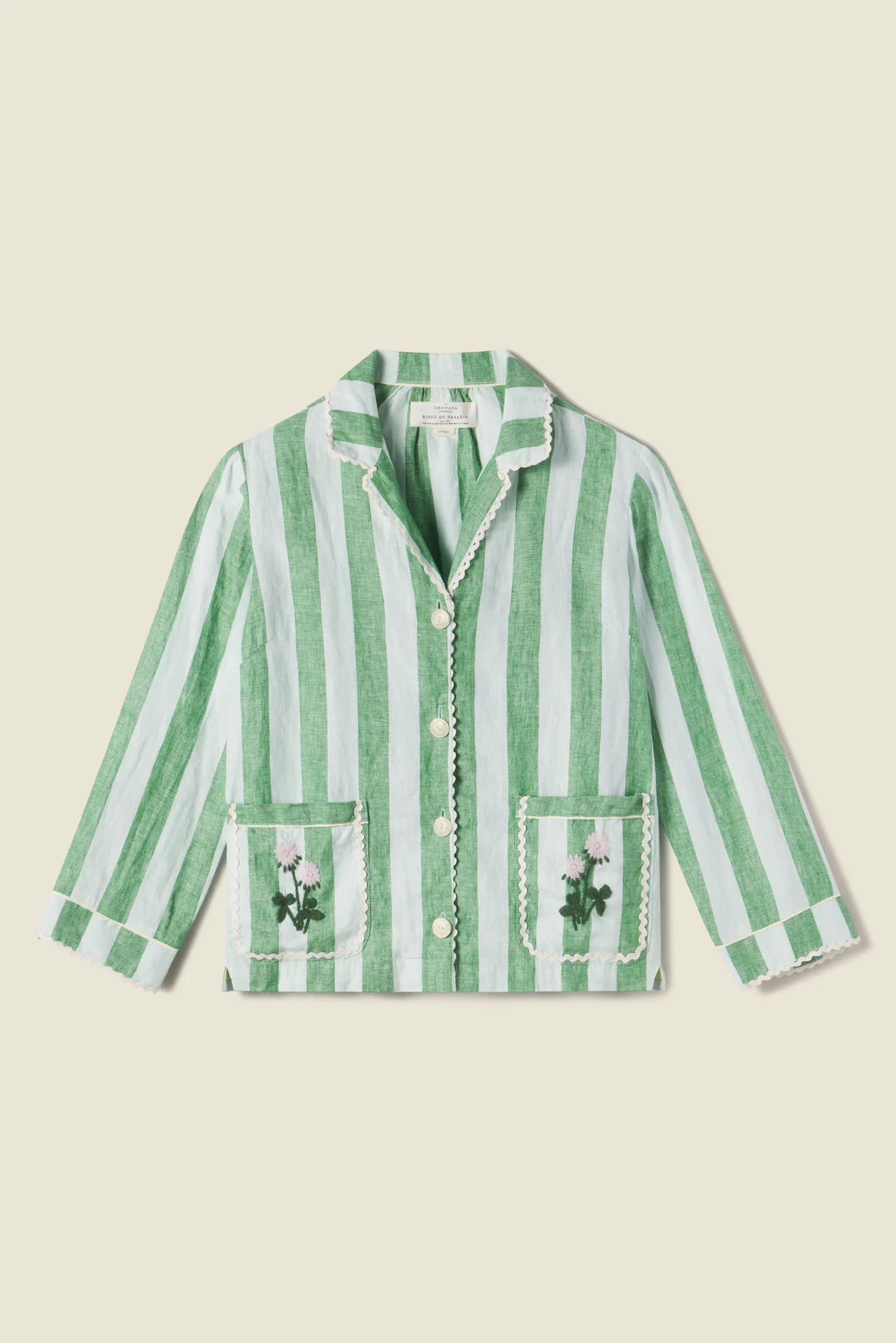 Dylan Shirt Jacket Aloe Stripe | TROVATA