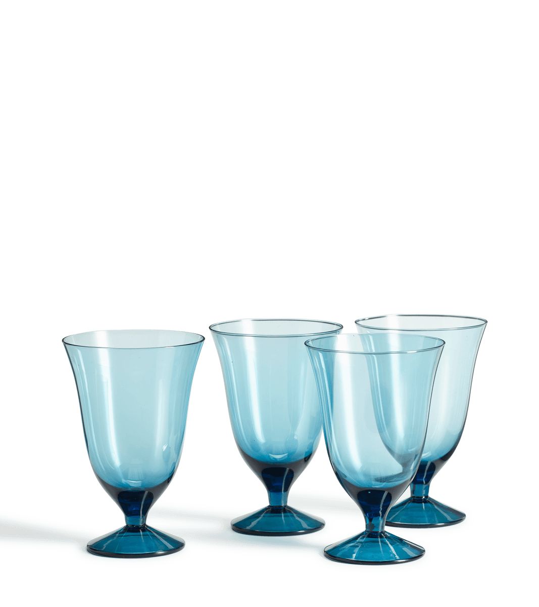 Set of Four Lavaux Goblets - Sapphire | OKA US